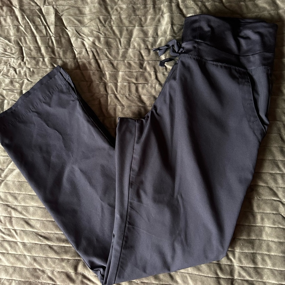 Barco One Black Stretchy Drawstring Waist Petite Scrub Pants